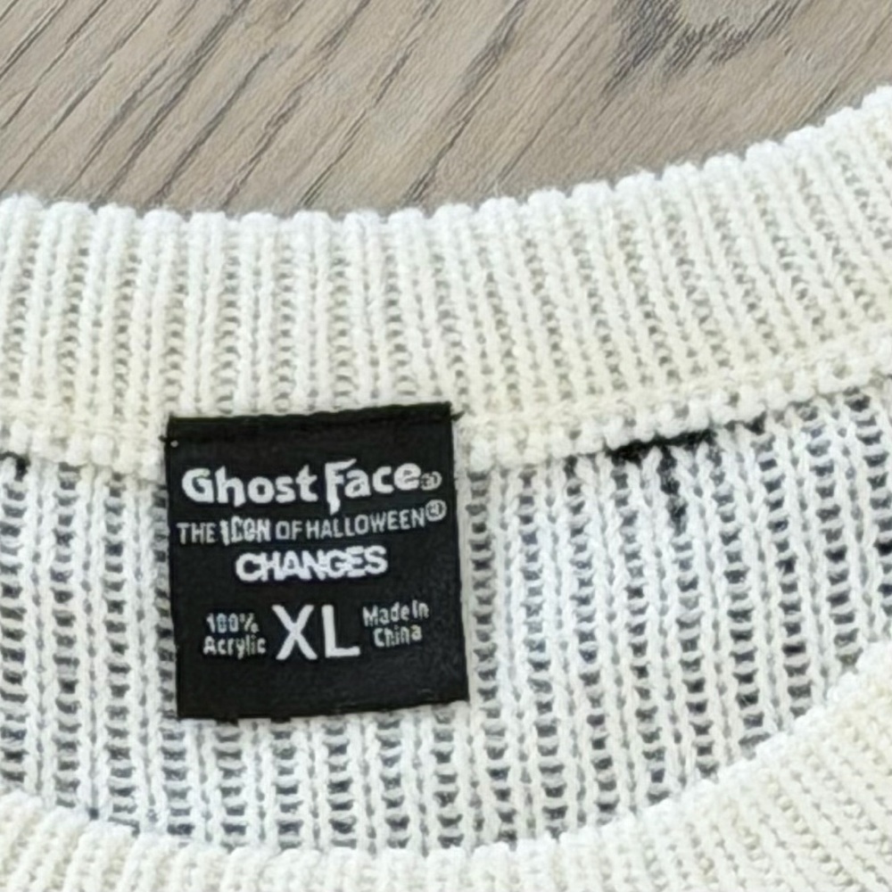 NEW SCREAM Ghost Face Horror Movie Ugly Christmas Sweater Size XL NEW RARE - Picture 5 of 9